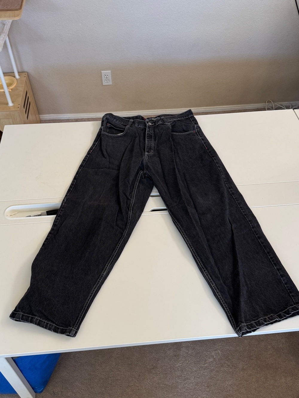 South Pole Men's Relaxed Black Jeans